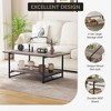 Coffee Table,2-Tier Living Room Table w/Storage Shelf,Metal Frame Sofa Table for Small Spaces,Multi-Functional Center for Home Office & Lounge - 3 of 4