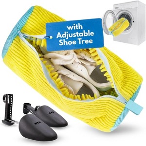 2 Pack Yellow Shoe Washing Bags, Reusable Mesh Covers for Sneakers & Trainers in Washer/Dryer - 1 of 4