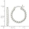 Black Bow Jewelry Sterling Silver, 3mm Beaded Round Hoop Earrings - 22mm (7/8 Inch) - 4 of 4