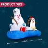 Joyfy 6ft LED Christmas Inflatable Polar Bear Fishing with Penguin - Blow-Up Yard Decor for Indoor/Outdoor Holiday Displays - 2 of 4
