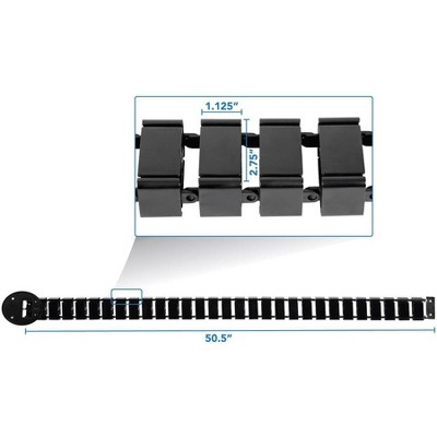 Black Adjustable Steel and ABS Desk Cable Organizer