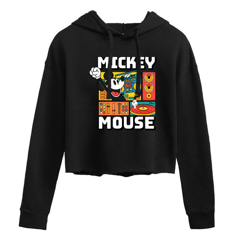 Women's - Disney - Mickey Wave Form Cropped Graphic Hoodie - image 1 of 3