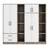 6 Doors Wooden Dat Armoire Closet With Shelves And 2 Drawers,Armoire Wardrobe With Side Storage Shelves,Wardrobe Closet -Maison Boucle - 4 of 4