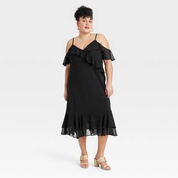 Women's Flutter Midi A-Line Dress - Ava & Viv™