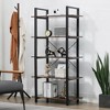 5-Shelf Vintage Industrial Rustic Bookshelf, 5 Tier Wood and Metal Bookcase, Open Etagere Book Shelf, Farmhouse Wooden Bookshelves, Vintage Brown - 4 of 4