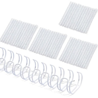 Stockroom Plus 100-Pack White Double Loop Wire Spiral Binding Coils Spines for 85 Sheets, 10.5"x0.43", 3:1 Pitch