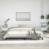 vidaXL King Bed Frame, Fabric Upholstered Platform Bed Frame, Light Gray, No Mattress - 3 of 4