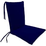 Plow & Hearth - Polyester Classic Outdoor Rocking Chair Cushions with Ties, Midnight Navy