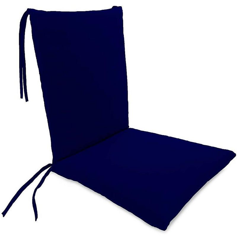 Plow & Hearth - Polyester Classic Outdoor Rocking Chair Cushions with Ties, Midnight Navy, 1 of 3