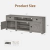 70" Farmhouse TV Stand for 80” TVs, Media Console with Drop-Down Doors, Storage Cabinets & Open Shelves - 2 of 4