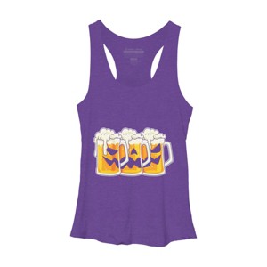 Women's Design By Humans Halloween Jack O Lantern Beer Drinking By RedBirdLS Racerback Tank Top - 1 of 3