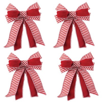 Sullivans Set of 4 Bow Ornament Kit 15"H Red