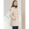 INSPIRE CHIC Women's Single Breasted Long Peter Pan Collar Vintage Winter Overcoat - 4 of 4