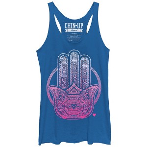 Women's CHIN UP Henna Hamsa Racerback Tank Top - 1 of 3