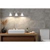 Sunset Lighting 3-Light Vanity, Faux Alabaster Glass, Bright Satin Nickel Finish - 3 of 3