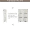 4-Panel White Framed Room Partition, Portable & Foldable Privacy Screen for Bedroom, Home Office, Studio - 4 of 4