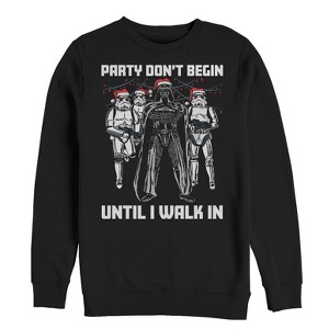 Men's Star Wars Christmas Dark Side Party Sweatshirt - 1 of 3