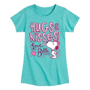Girls' - Peanuts - Hugs and Kisses Belle- Toddler and Youth Girls Fitted Short Sleeve Graphic T-Shirt Fitted Short Sleeve Graphic T-Shirt - 1 of 4