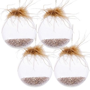 Dexmalle Set of 4 Sand Ball Glass Decorative Hanging Ball Christmas Tree Ornaments - 1 of 4