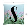 Pink Floral Garden Letter Illustration By Abc 16 X 16 Decorative Throw Pillow by Trademark Fine Art - 4 of 4
