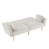 NicBex 69.6 Inch Velvet Convertible Love Seat Sofa with 2 Throw Pillows for Living Room,Bedroom,Office,Apartment - 4 of 4