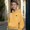 Dalix Butterfly Embroidery Washed Hoodie Sweatshirt Hoodie Fleece Relaxed Fit Lounge Womens - 3 of 4