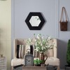 VYNXARIA 18.5" x 18.5" Hexagon Solid Wood Frame Mirror S, Wall Decor for Living Room Bathroom Hallway, Black - 2 of 4