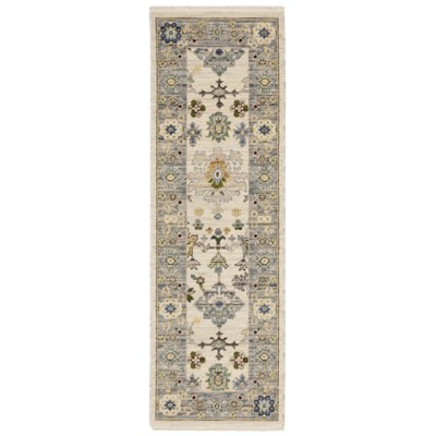 Oriental Weavers Lucca 846H1 Ivory/ Blue Indoor Area Rug - 2' x 6'