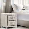 GlasFlength Nightstands Nightstand Modern Bedside Table Accent Bedside End Table with 2 Drawers for Bedroom Modern, Beige, 17"*17"*17" - 2 of 4