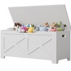 Homhougo Storage Chest, Wooden Storage Bench with Safety Hinge, Easy Assembly, Large Toy Chest for Entryway - 3 of 4