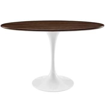 48" Lippa Oval Walnut Dining Table Walnut - Modway