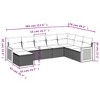 vidaXL 8 Piece Patio Sofa Set with Cushions Black Poly Rattan - Black and Cream Without Table - 3 of 4