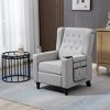 Wingback Recliner Chair, Modern Arm Pushing Recliner With Chair Button Tufted Push Back, Fabric Pushback Manual Single Reclining Sofa Seating - 2 of 4