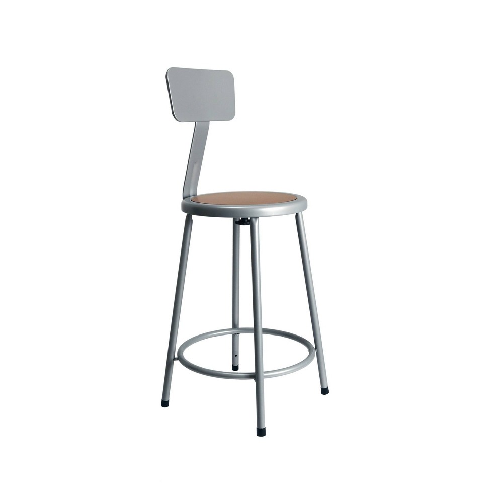 Hampden Furnishings 24" Felix Collection Steel Counter Height Barstool with Backrest Gray