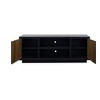 66" Veneer TV Stand with Two Doors, Three Shelves, Cable Management, Black and Walnut Finish, No Assembly Requiredf or Living Room - 4 of 4