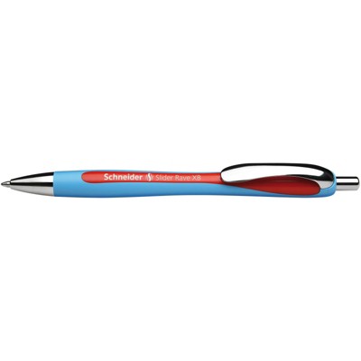 Schneider Slider Rave XB Refillable + Retractable Ballpoint Pen, 1.4 mm, Red Ink, Single Pen (Case of 6)