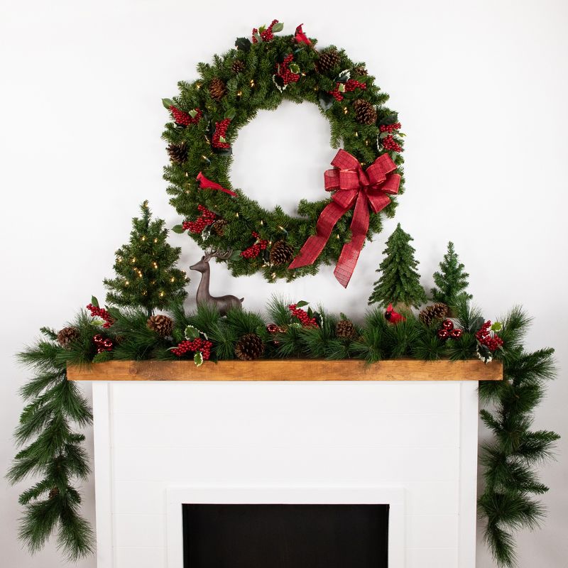 Northlight 36" Prelit Canadian Pine Artificial Christmas Wreath - Clear Lights, 3 of 9