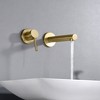 Sumerain Bathroom Faucet Wall Mount Left-Handed 1 Handle Vanity Faucet Basin Faucet, Brushed Gold - 2 of 4