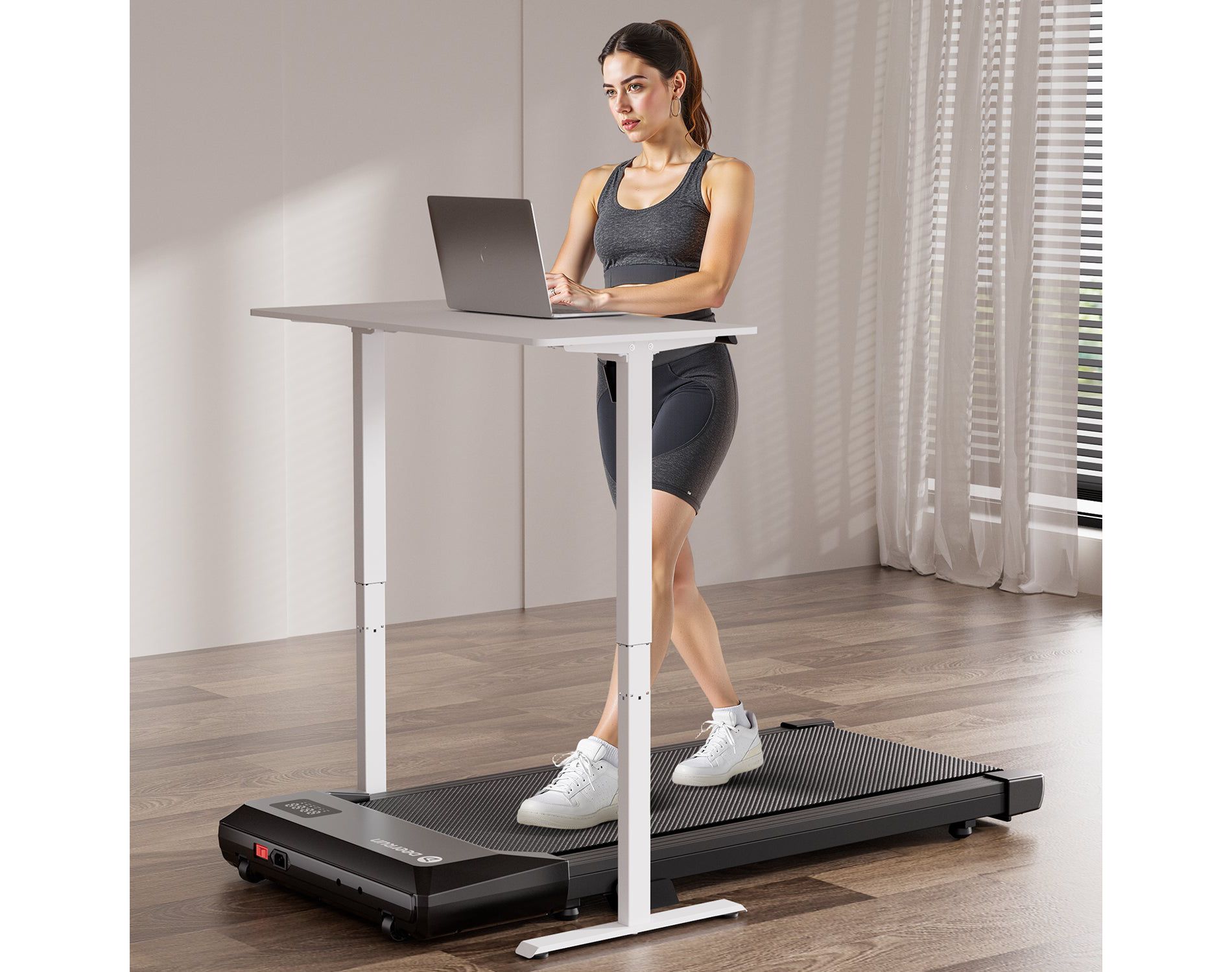 DeerRun Q2 Urban Plus Compact Walking Pad with 7% Incline Treadmill for Home & Office, Quiet Motor