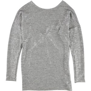 bar III Womens Metallic Twist-Back Knit Blouse - 1 of 2
