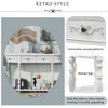 52 Inch Entryway Table, Sofa Table Entryway Table with 4 Drawers & 1 Shelf Retro Wood Curved Console Table for Living Room Home Furniture White - 4 of 4