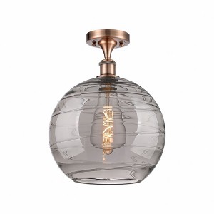 Athens Deco Swirl - 1 Light Semi-Flush Mount In Industrial Style-17 Inches Tall and 12 Inches Wide - 1 of 1