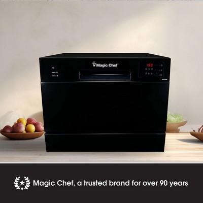 Magic Chef Black Energy Star Countertop Portable Dishwasher