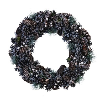 Transpac Pinecone 17 in. Green Christmas Natural Wreath