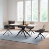 Armen Living,Swivel Upholstered Dining Chair in Fabric Gray Black Metal Legs - Set of 2 - 3 of 4