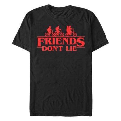 Men's Stranger Things Friends Don't Lie Logo  T-Shirt - Black - 3X Large