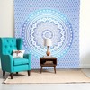 HomeRoots 92" X 84" Blue And White Mandala Cotton Hanging Tapestry - 2 of 4