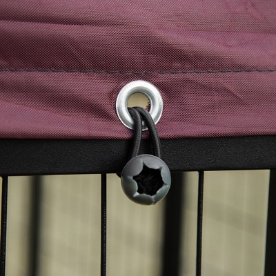 PawHut Red Metal Outdoor Dog Kennel with Roof