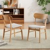 Coolbibila Modern Wooden Kitchen Dining Chairs Set of 2,Armless Fabric Upholstered Dining Room Chairs With Curved Back Wood Dining Chair - 2 of 4
