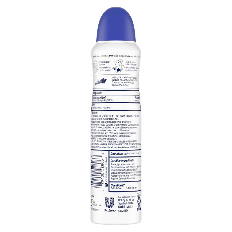 Dove Beauty Original Clean 48-Hour Antiperspirant &#38; Deodorant Dry Spray - 3.8oz, 4 of 9